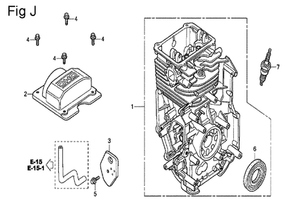 Fig-10 Diagram and Parts List for GC190A Type VXU Honda Engine