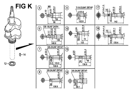 Fig-12 Diagram and Parts List for GXV160UH2 Type N1 Honda Engine