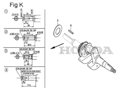 Fig-11 Diagram and Parts List for GS190A Type QBA Honda Engine