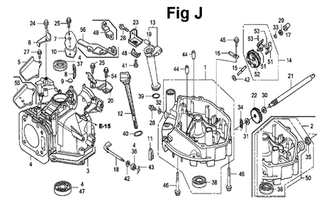 Fig-2 Diagram and Parts List for GXV160UH2 Type N1 Honda Engine