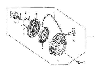 Fig-0 Diagram and Parts List for GX120U1 Type KRT4 Honda Engine