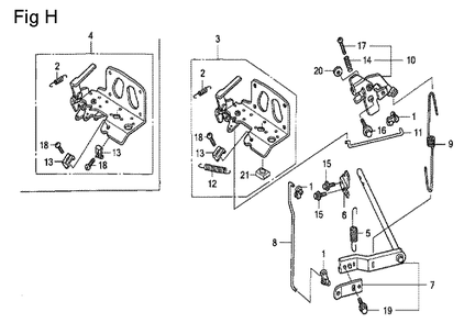 Fig-8 Diagram and Parts List for GCV530 Type QEA Honda Engine