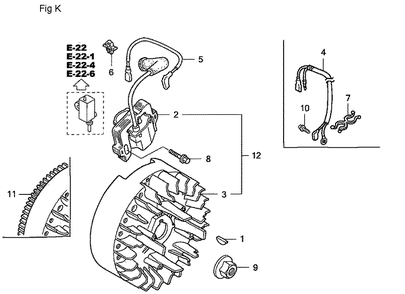 Fig-11 Diagram and Parts List for GC190A Type QHA Honda Engine