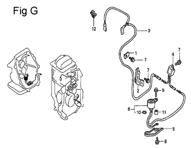 Fig-7 Diagram and Parts List for GC135 Type VXU Honda Engine