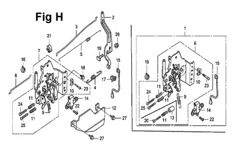 Fig-6 Diagram and Parts List for GXV160UH2 Type N1 Honda Engine