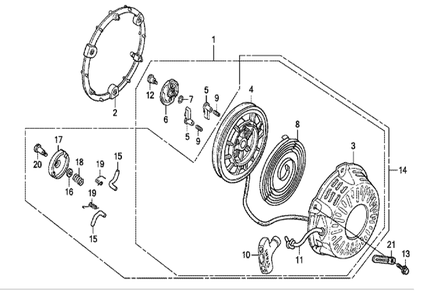 Fig-0 Diagram and Parts List for GX200T Type VGS5 Honda Engine