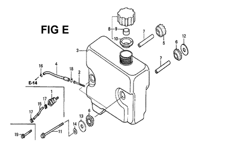 Fig-14 Diagram and Parts List for GXV340 Type DX Honda Engine