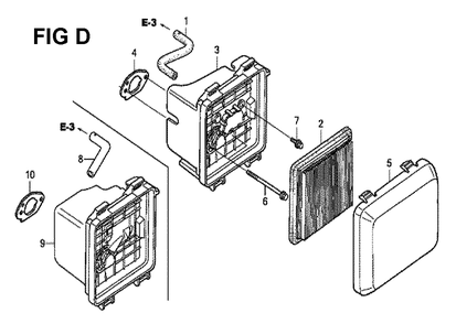 Fig-4 Diagram and Parts List for GCV190LA Type N5B Honda Engine