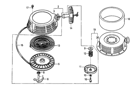 Fig-0 Diagram and Parts List for GXV340K1 Type D2 Honda Engine