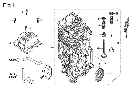 Fig-9 Diagram and Parts List for GC135 Type VXP4 Honda Engine
