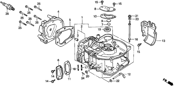 Part Location Diagram of 90045-ZG1-750 Honda Bolt, Stud 6X30