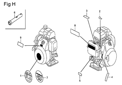 Fig-8 Diagram and Parts List for GX100U Type KRB Honda Engine