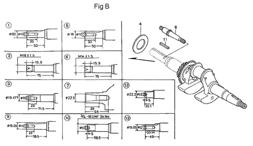 Fig-2 Diagram and Parts List for GC160A Type DHAF Honda Engine