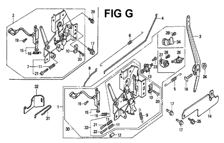 Fig-2 Diagram and Parts List for GXV140 Type N1U Honda Engine