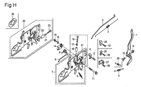 Fig-8 Diagram and Parts List for GCV160LE Type A2A9 Honda Engine