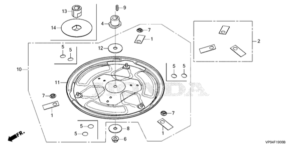Rotary Blade Diagram and Parts List for HRM3000K1 (Type  A)(MBFF-1000001 - 9999999) Honda Lawn Mower