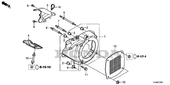Fan Cover (2) Diagram and Parts List for HSM1336IK2 (Type  ATDR)(SBCJ-5500001 - 5509999) Honda Snow Blower