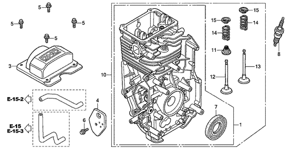 Fig-0 Diagram and Parts List for GC160A Type QBC Honda Engine
