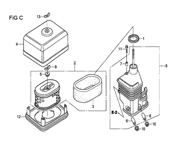 Fig-3 Diagram and Parts List for GX120T1 Type QX Honda Engine