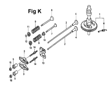 Fig-11 Diagram and Parts List for GXV120 Type P Honda Engine