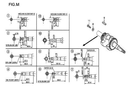 Fig-13 Diagram and Parts List for GX120T1 Type QH26 Honda Engine