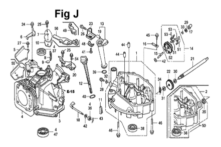Fig-10 Diagram and Parts List for GXV160UH2 Type A1AS Honda Engine