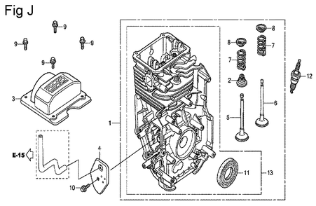 Fig-10 Diagram and Parts List for GC160LA Type PHA Honda Engine