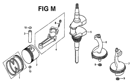 Fig-8 Diagram and Parts List for GXV340K2 Type DN Honda Engine