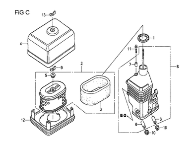 Fig-3 Diagram and Parts List for GX120T1 Type QX Honda Engine