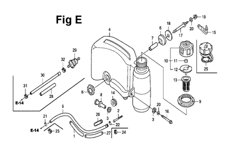 Fig-4 Diagram and Parts List for GXV160UH2 Type N5M Honda Engine