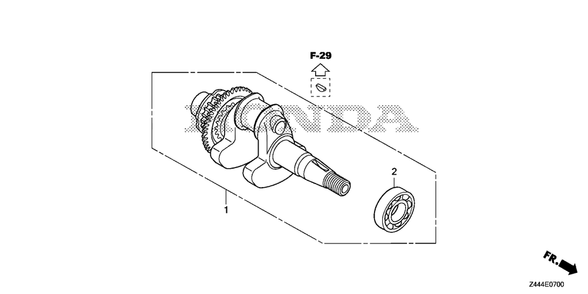 Crankshaft Diagram and Parts List for EU2200IT (Type  AG)(EAMT-1000001 - 9999999) Honda Generator