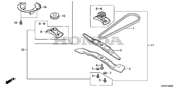 Rotary Blade (1) Diagram and Parts List for HRX217K6 (Type  VLAA)(MAMA-1000001 - 9999999) Honda Lawn Mower