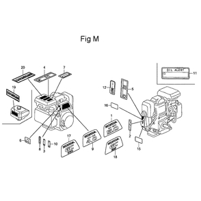 Fig-13 Diagram and Parts List for GC135 Type QHA Honda Engine