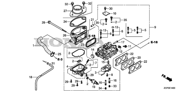 Carburetor Diagram and Parts List for GX630RHX (Type TDCC)(GCAMH-2000001-9999999) Honda Engine