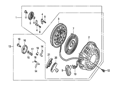 Fig-0 Diagram and Parts List for GX120T1 Type ARH Honda Engine