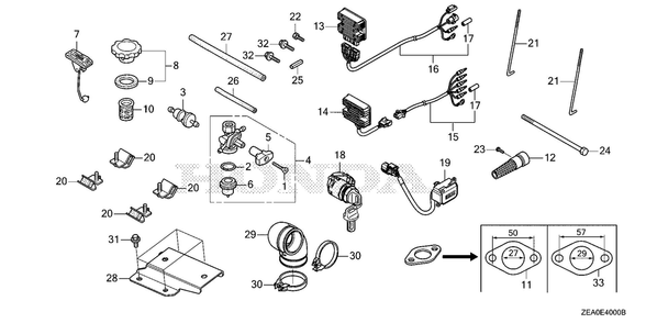Other Parts (1) Diagram and Parts List for GX700IRHX (Type BXF)(GCAUH-1000001-9999999) Honda Engine