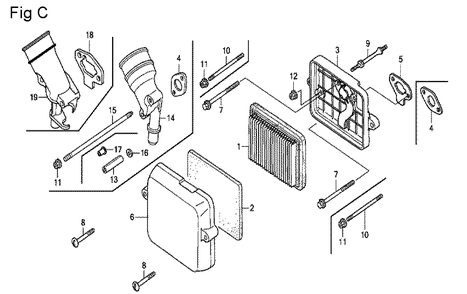 Fig-3 Diagram and Parts List for GX100U Type KRB Honda Engine