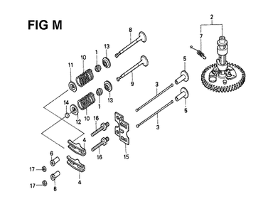 Fig-4 Diagram and Parts List for GXV340K1 Type DN Honda Engine