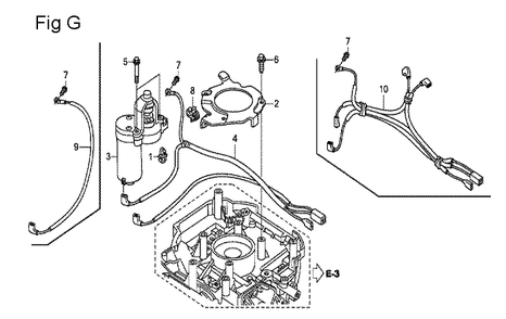 Fig-7 Diagram and Parts List for GCV190A Type E1A2 Honda Engine