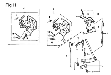 Fig-8 Diagram and Parts List for GCV530 Type EXA1 Honda Engine