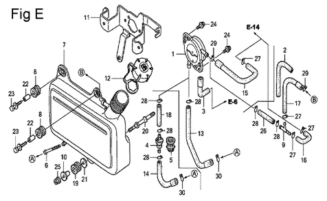 Fig-5 Diagram and Parts List for GC160LA Type PHA Honda Engine