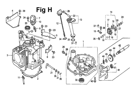 Fig-8 Diagram and Parts List for GXV140 Type N2C Honda Engine