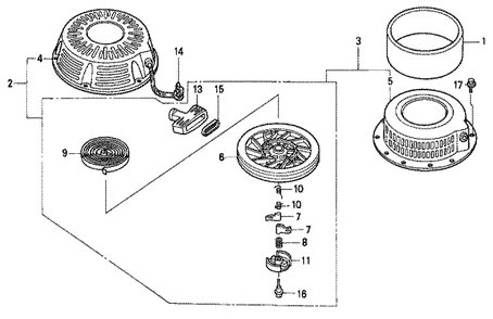 Fig-0 Diagram and Parts List for GXV340K2 Type DET3 Honda Engine