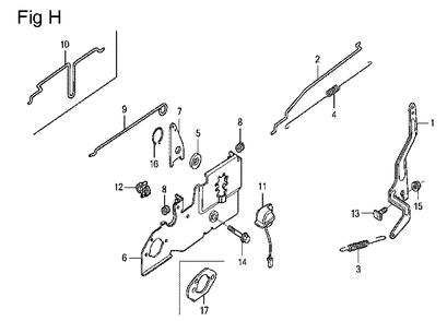 Fig-8 Diagram and Parts List for GCV160LA Type N1A Honda Engine