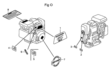 Fig-14 Diagram and Parts List for GC190LA Type QHAF Honda Engine