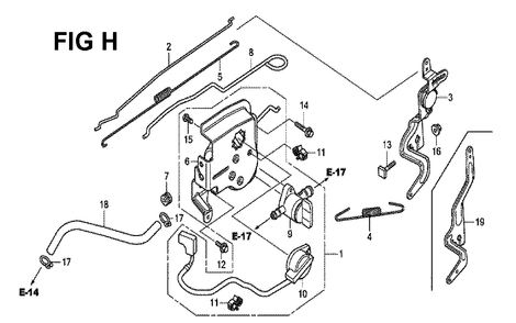 Fig-8 Diagram and Parts List for GCV190LA Type G5AP Honda Engine
