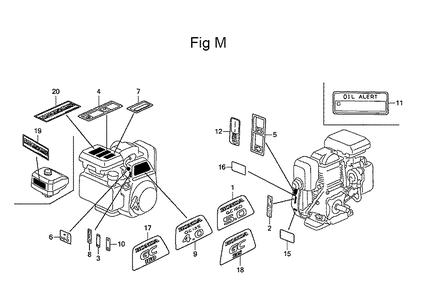 Fig-13 Diagram and Parts List for GC160 Type QHA Honda Engine