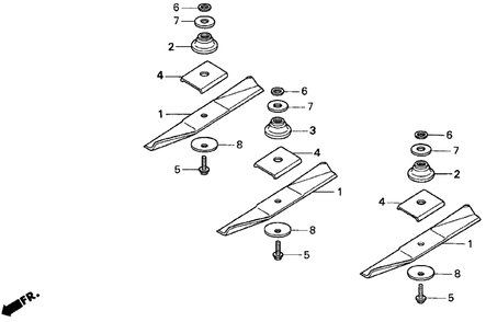 Mm46d Rotary Blade Diagram and Parts List for MM46D Type  A Honda Lawn Tractor Accessories