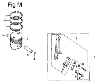 Fig-13 Diagram and Parts List for G100K2 Type ZK2 Honda Engine
