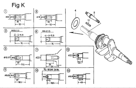 Fig-11 Diagram and Parts List for GC160 Type QHE4 Honda Engine